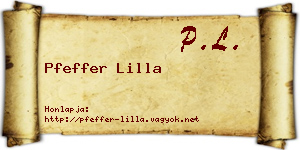 Pfeffer Lilla névjegykártya